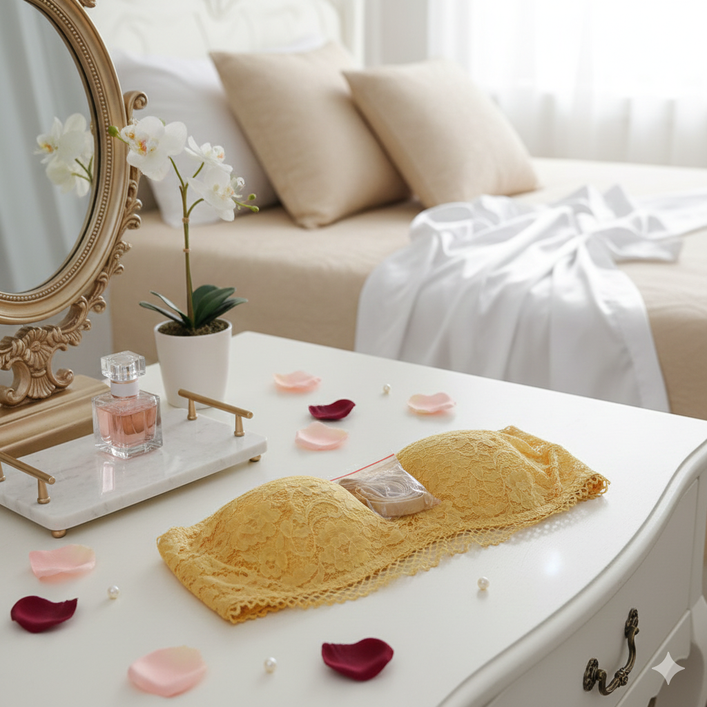 Luxury Lace Strapless Bandeau Bra – Seamless Wireless Tube Top (With Detachable Straps)