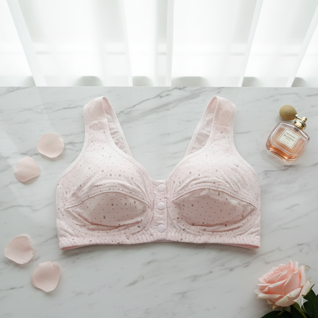 Maternity Front Open Button Bra – Soft Cup Nursing Bra for Moms