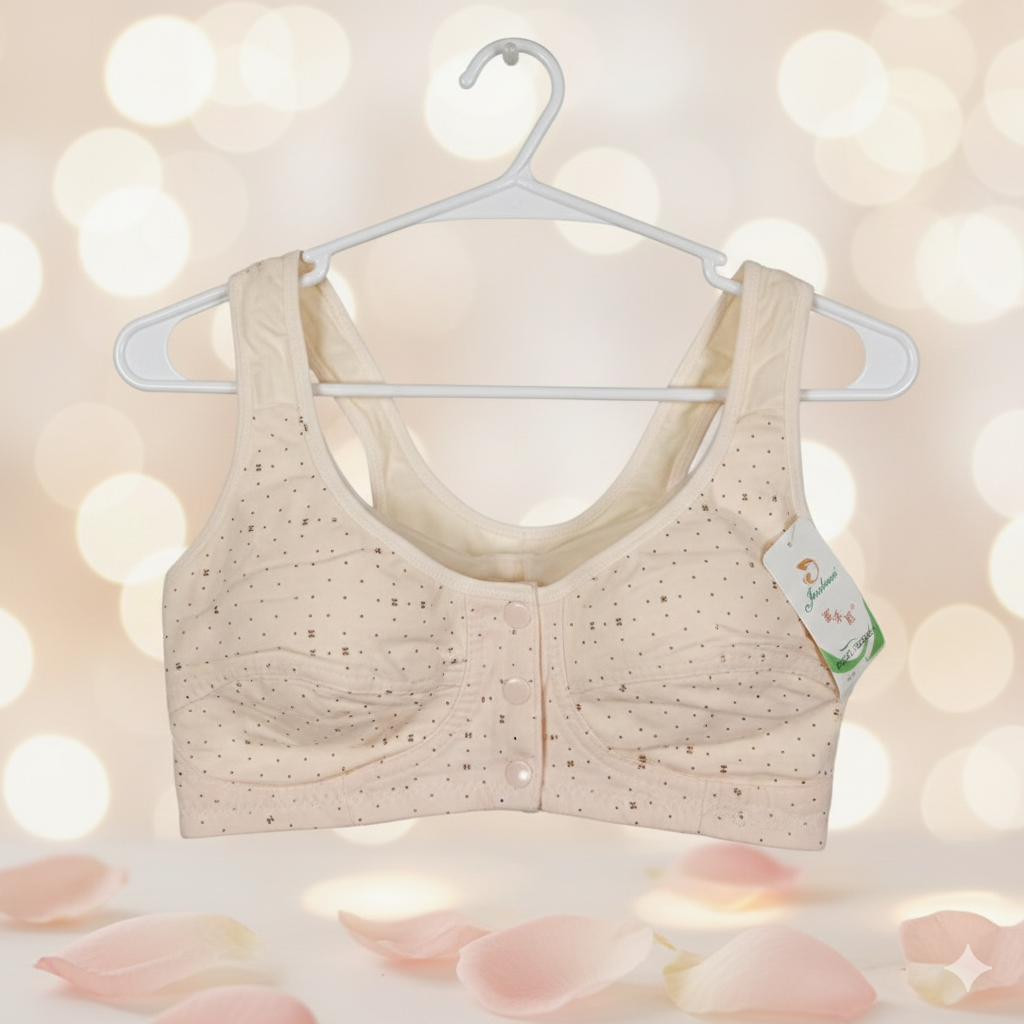 Maternity Front Open Button Bra – Soft Cup Nursing Bra for Moms