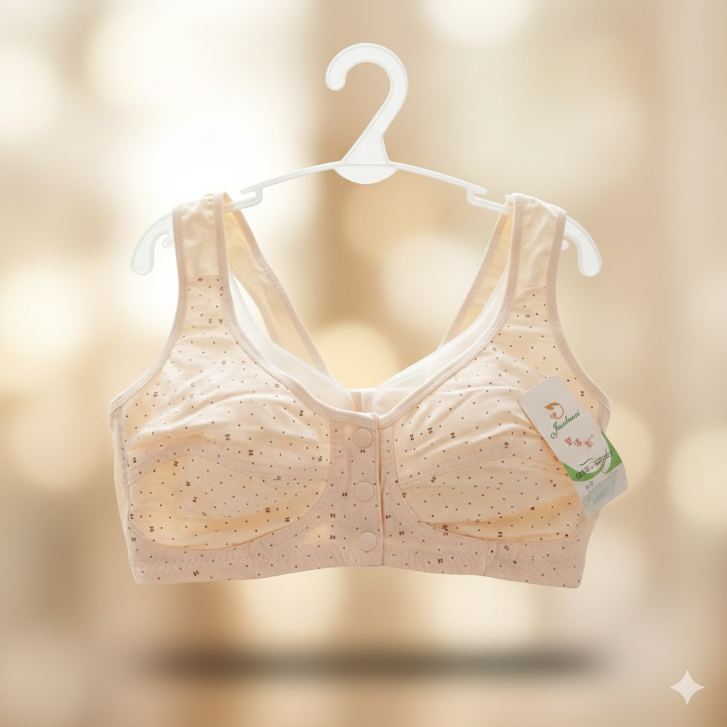 Maternity Front Open Button Bra – Soft Cup Nursing Bra for Moms