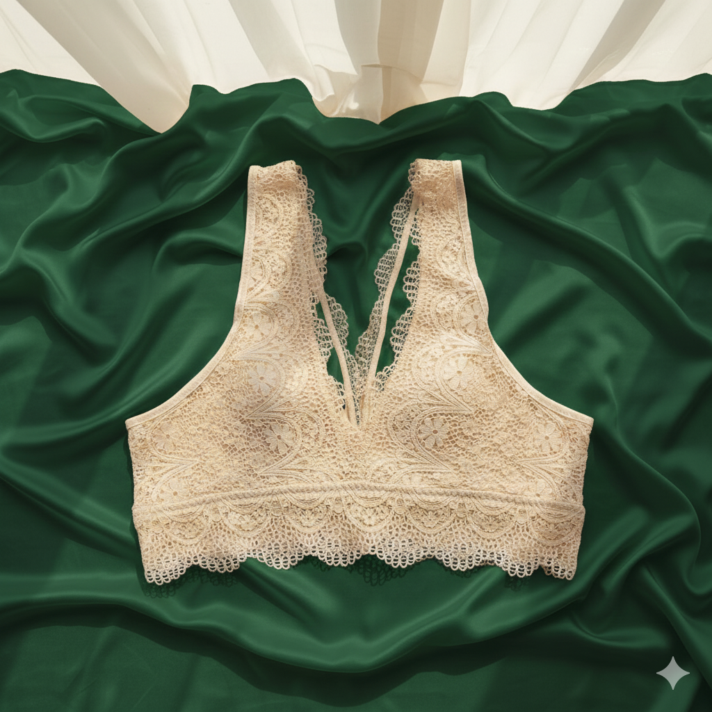 Sexy V-Shape Lace Bra – Fashionable Women’s Cotton Bra