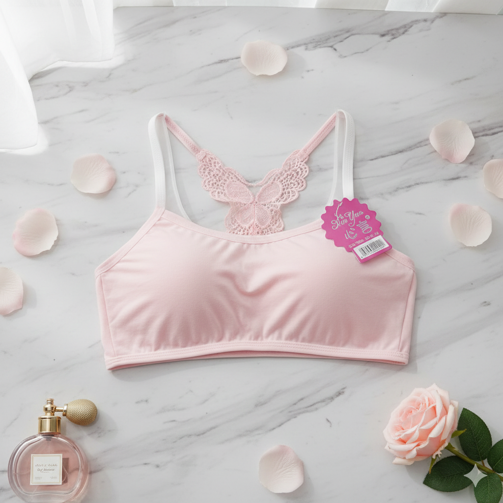 Butterfly Back Seamless Soft Cotton Sports Bra – Mid-Impact Support